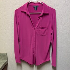 Sincerely Jules Fuchsia Button-Up Blouse